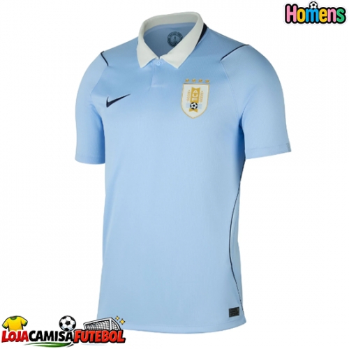 Camisa de Futebol Uruguai Equipamento Principal Mundo 2026 Manga Curta